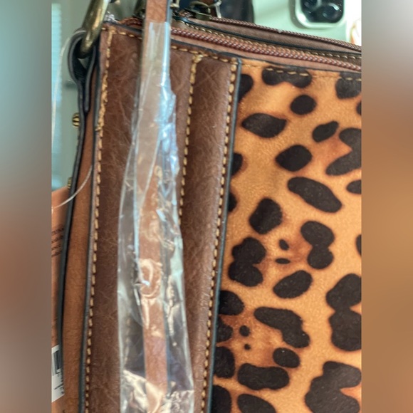 NWT Justin Shoulder Bag Cheetah Print W/Brown Trim Women’s Concealed Carry Bag - Picture 5 of 14